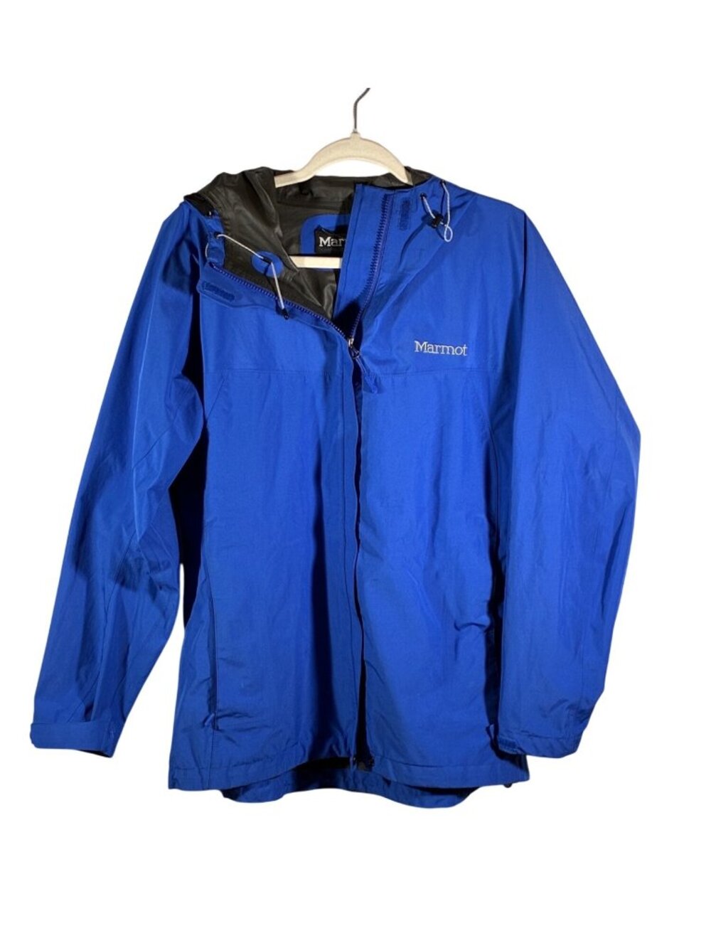 Marmot Gore-Tex PacLite Shell Blue Waterproof Hooded Jacket L hiking camping